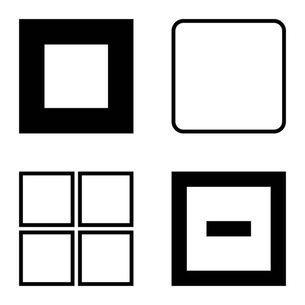 Icône Plate Carrée Isolée Sur Fond Blanc — Image vectorielle