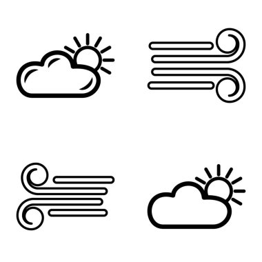 Hava Durumu Düz Simgesi Beyaz Arkaplanda İzole Edildi