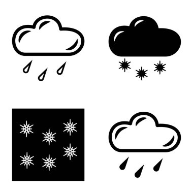 Hava Durumu Düz Simgesi Beyaz Arkaplanda İzole Edildi