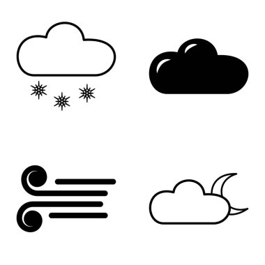 Hava Durumu Düz Simgesi Beyaz Arkaplanda İzole Edildi