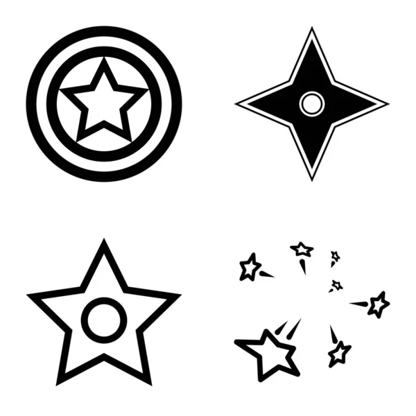 Stars1 2Starfall Flat Icon Set Απομονωμένο Λευκό Φόντο — Διανυσματικό Αρχείο