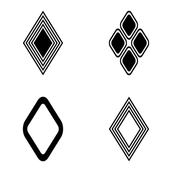 Rhombus Flat Icon Set Isoliert Auf Weißem Hintergrund — Stockvektor