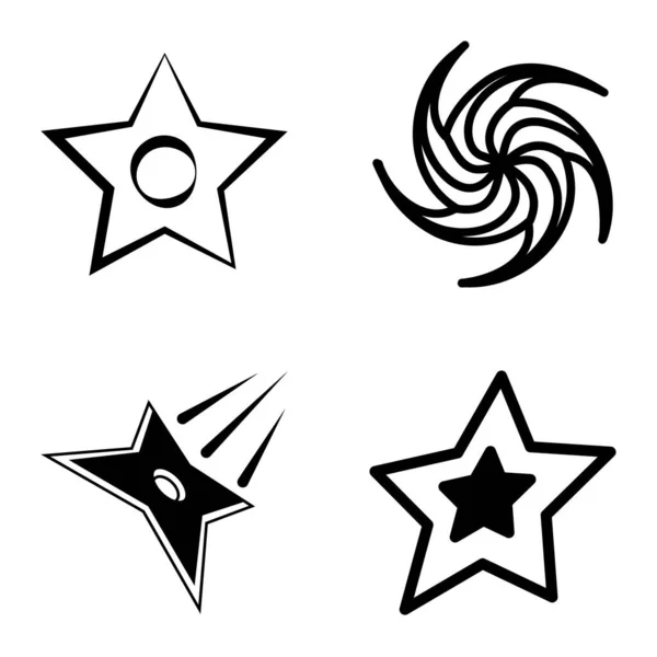 Stars1 2Starfall Flat Icon Set Απομονωμένο Λευκό Φόντο — Διανυσματικό Αρχείο
