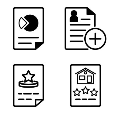 Doktor 1-2 Düz Simge Seti Beyaz Arkaplanda İzole Edildi