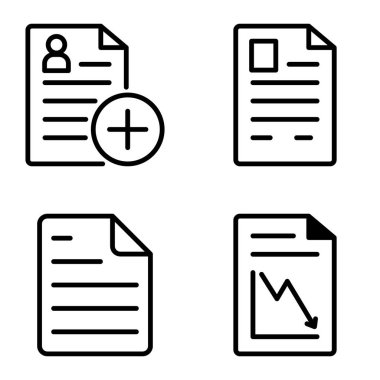 Doktor 1-2 Düz Simge Seti Beyaz Arkaplanda İzole Edildi