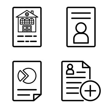 Doktor 1-2 Düz Simge Seti Beyaz Arkaplanda İzole Edildi