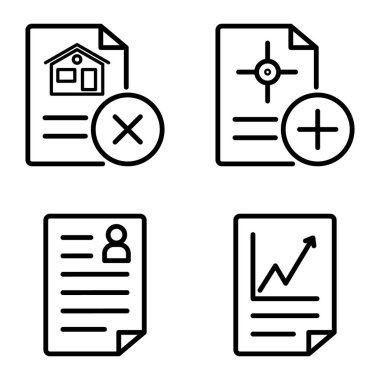 Doktor 1-2 Düz Simge Seti Beyaz Arkaplanda İzole Edildi