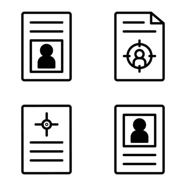 Doktor 1-2 Düz Simge Seti Beyaz Arkaplanda İzole Edildi