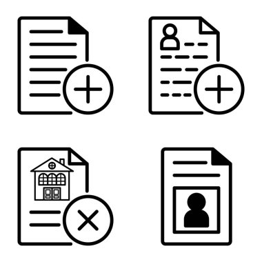 Doktor 1-2 Düz Simge Seti Beyaz Arkaplanda İzole Edildi