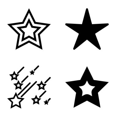 Yıldız Düz Simgesi Seti Beyaz Arkaplanda Ayrı Tutuldu