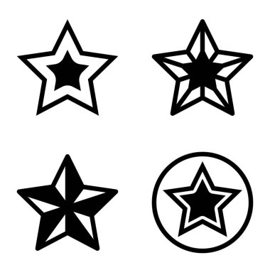 Yıldız Düz Simgesi Seti Beyaz Arkaplanda Ayrı Tutuldu