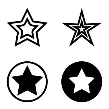 Yıldız Düz Simgesi Seti Beyaz Arkaplanda Ayrı Tutuldu