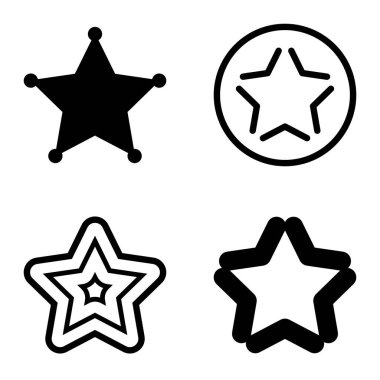 Yıldız Düz Simgesi Seti Beyaz Arkaplanda Ayrı Tutuldu