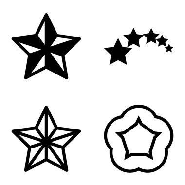 Yıldız Düz Simgesi Seti Beyaz Arkaplanda Ayrı Tutuldu