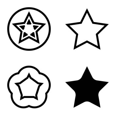 Yıldız Düz Simgesi Seti Beyaz Arkaplanda Ayrı Tutuldu