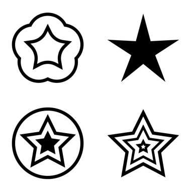 Yıldız Düz Simgesi Seti Beyaz Arkaplanda Ayrı Tutuldu