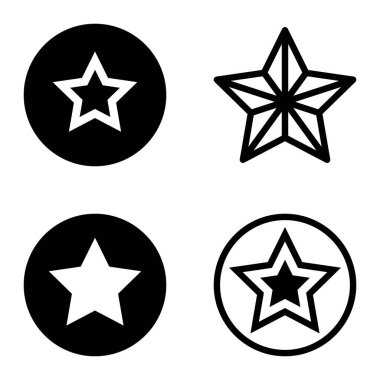 Yıldız Düz Simgesi Seti Beyaz Arkaplanda Ayrı Tutuldu