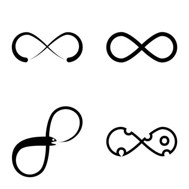 Sonsuz Düz Simge Seti Beyaz Arkaplanda İzole Edildi