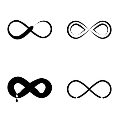 Sonsuz Düz Simge Seti Beyaz Arkaplanda İzole Edildi