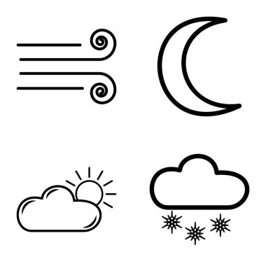 Hava Durumu Düz Simgesi Beyaz Arkaplanda İzole Edildi