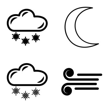 Hava Durumu Düz Simgesi Beyaz Arkaplanda İzole Edildi