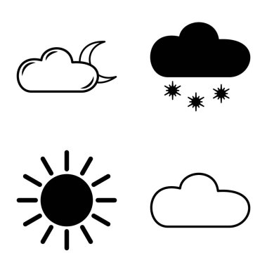 Hava Durumu Düz Simgesi Beyaz Arkaplanda İzole Edildi