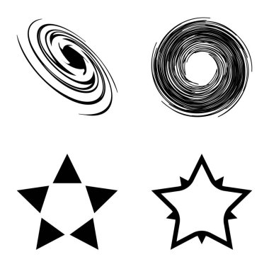 Yıldız1-2 Yıldız Şelalesi Düz Simge Seti Beyaz Arkaplanda İzole Edildi