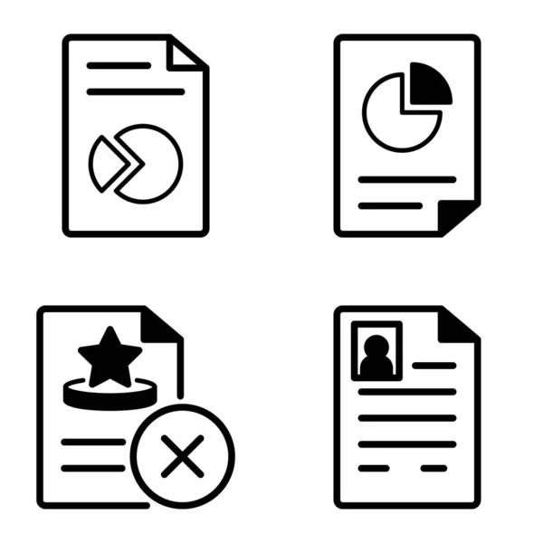 Docs1 Flat Icon Set Isoliert Auf Weißem Hintergrund — Stockvektor