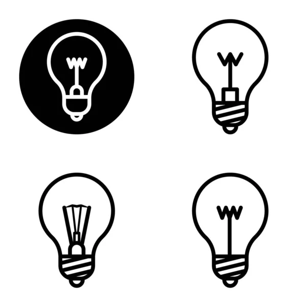 Ampoules Set Icônes Plates Isolées Sur Fond Blanc — Image vectorielle