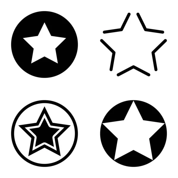 Stars Flat Icon Set Isolato Sfondo Bianco — Vettoriale Stock