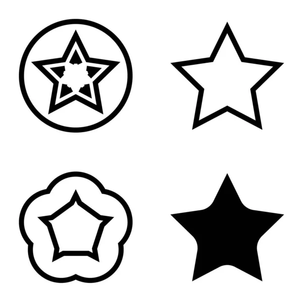 Stars Flat Icon Set Isolato Sfondo Bianco — Vettoriale Stock