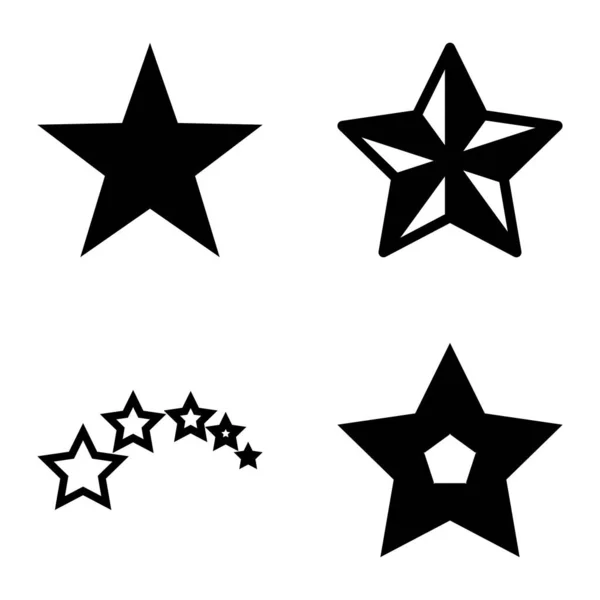 Stars Flat Icon Set Isolated White Background — Stock Vector