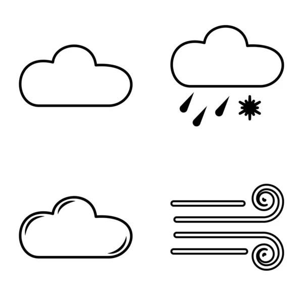 天気フラットアイコンセット白の背景に隔離 — ストックベクタ