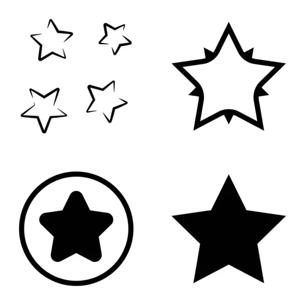 Stars1 2Starfall Flat Icon Set Isoliert Auf Weißem Hintergrund — Stockvektor