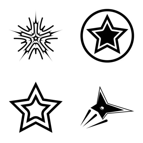 Stars1 2Starfall Set Icône Plate Isolé Sur Fond Blanc — Image vectorielle