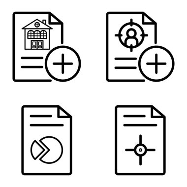Doktor 1-2 Düz Simge Seti Beyaz Arkaplanda İzole Edildi