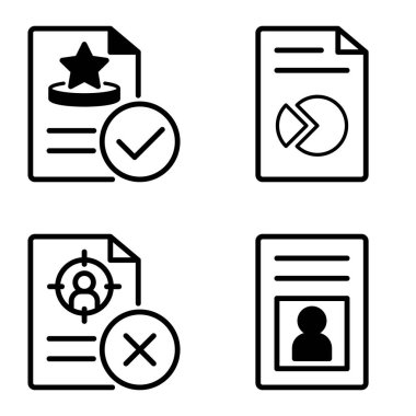 Doktor 1-2 Düz Simge Seti Beyaz Arkaplanda İzole Edildi