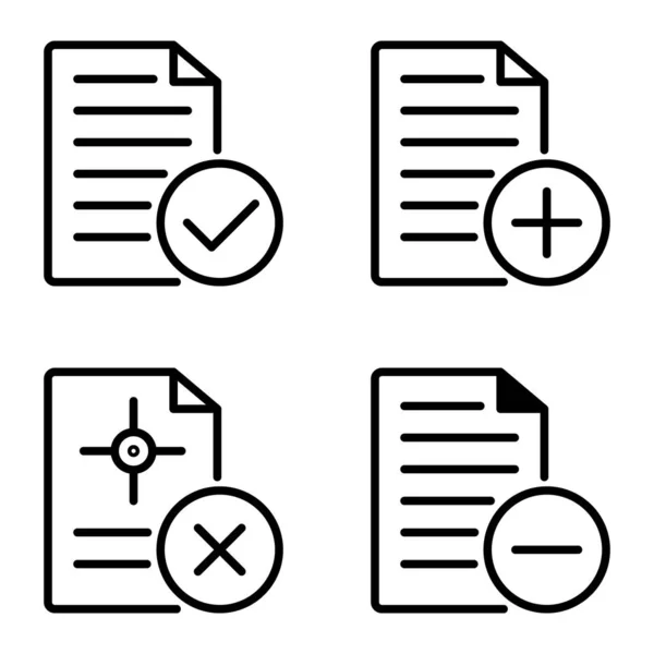 Docs1 Platt Ikon Set Isolerad Vit Bakgrund — Stock vektor