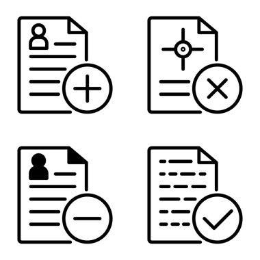 Doktor 1-2 Düz Simge Seti Beyaz Arkaplanda İzole Edildi