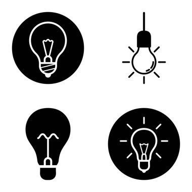 Ampuller 1-3 Düz Simge Seti Beyaz Arkaplanda İzole Edildi