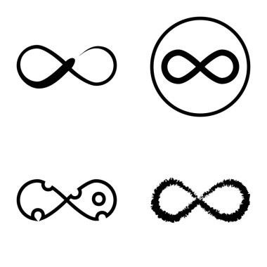 Sonsuz Düz Simge Seti Beyaz Arkaplanda İzole Edildi