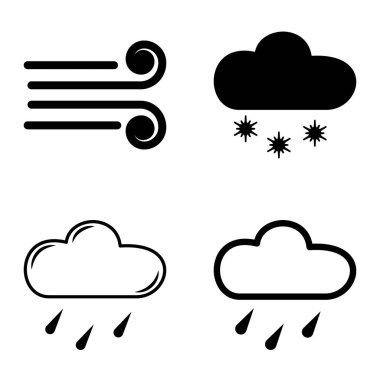 Hava Durumu Düz Simgesi Beyaz Arkaplanda İzole Edildi