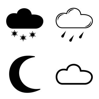 Hava Durumu Düz Simgesi Beyaz Arkaplanda İzole Edildi