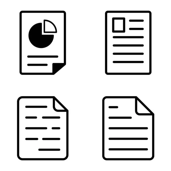 Docs1 Flat Icon Set Isoliert Auf Weißem Hintergrund — Stockvektor