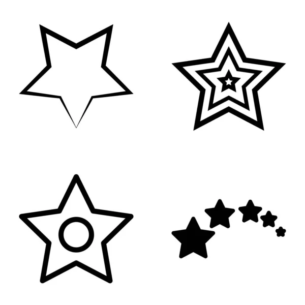 Stars1 2Starfall Flat Icon Set Isoliert Auf Weißem Hintergrund — Stockvektor