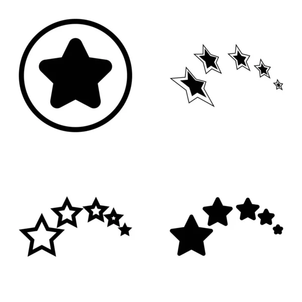 Stars1 2Starfall Плоский Набір Піктограм Ізольовано Білому Тлі — стоковий вектор