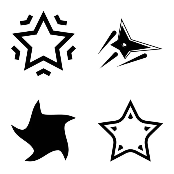 Stars1 2Starfall Icono Plano Conjunto Aislado Sobre Fondo Blanco — Vector de stock