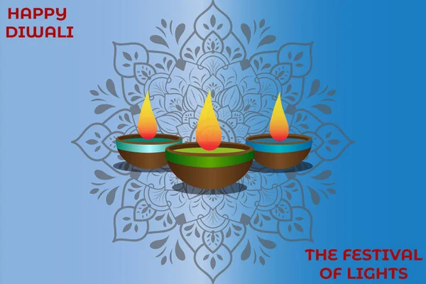 Happy Diwali Template Wallpaper Art — Fotografia de Stock