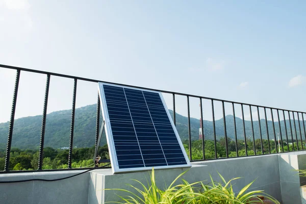 Solar Panels Mounted Balcony Terrace — Stock Photo, Image
