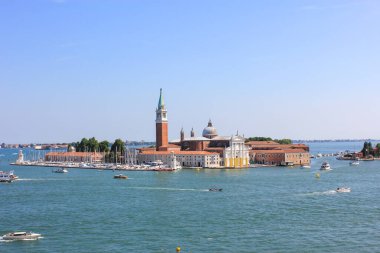 San Giorgio Maggiore Katedrali ve Venedik 'teki Büyük Kanal Panoraması